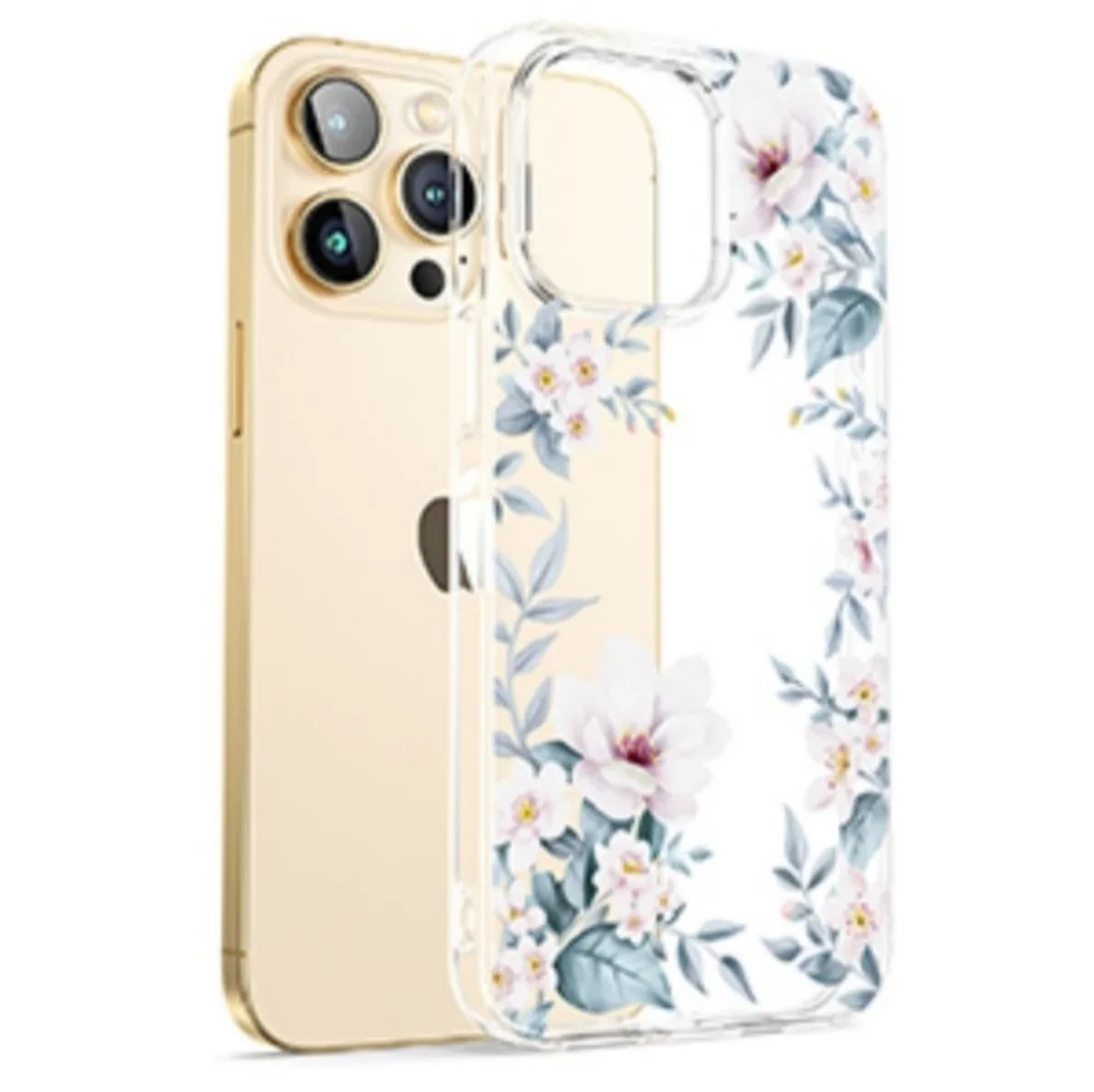 Elegant Floral Clear Silicone Case Apple iPhone 14 Pro Max